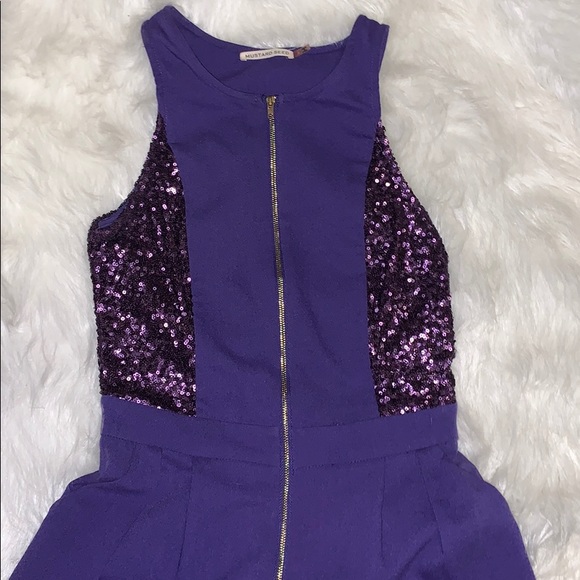 Purple sequenced romper - Picture 2 of 3